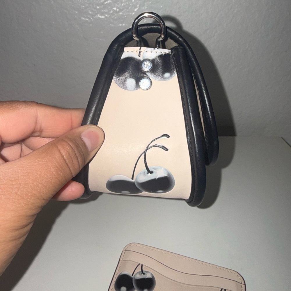 Coachtopia Wavy Dink Black Cherry Print Bag With Card Case - Picture 6 of 13